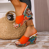Mireya | Sandales Compensées Motif Bohème