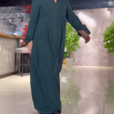 Evia™ | Robe Longue Ample avec Revers et Fente