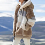 Amber - manteau rayé pour femme pour l'hiver